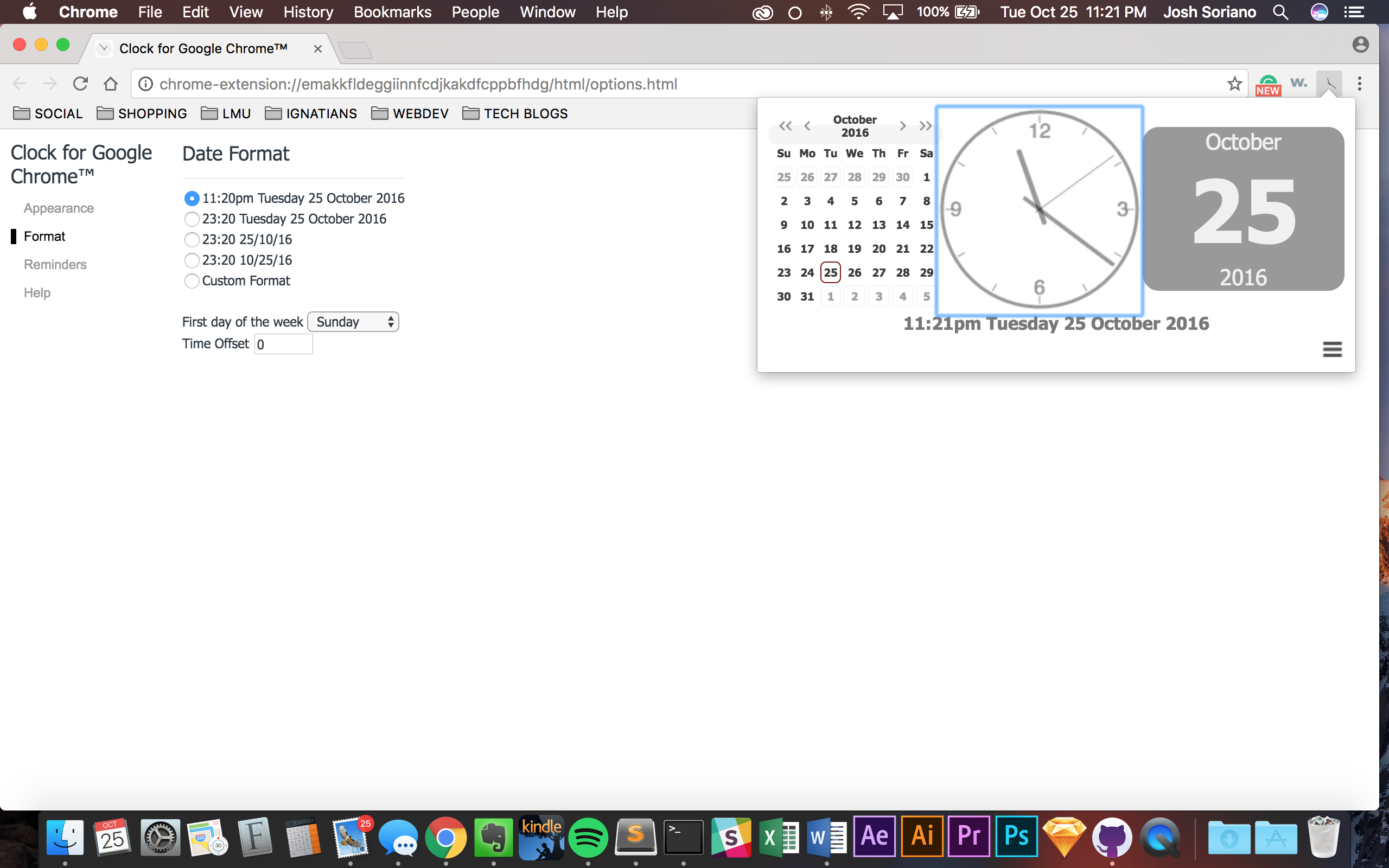 Clock Extension Screenshot