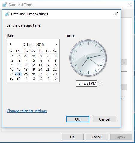 Date and Time screenshot
