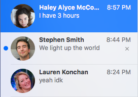 OS X Messages List