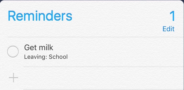 iOS Reminders List