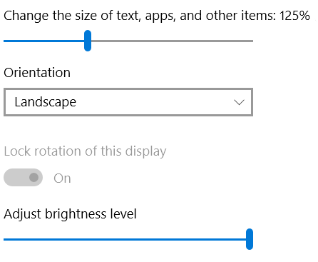 Windows 10 Horizontal Sliders