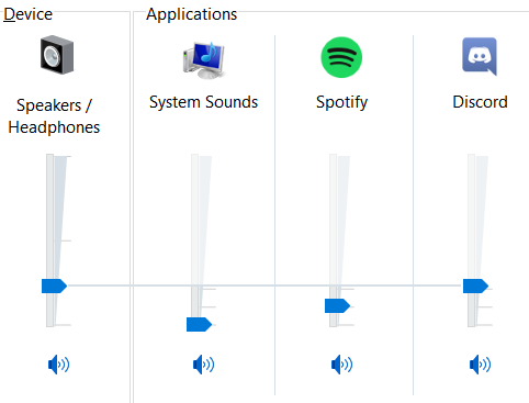 Windows 10 Vertical Sliders