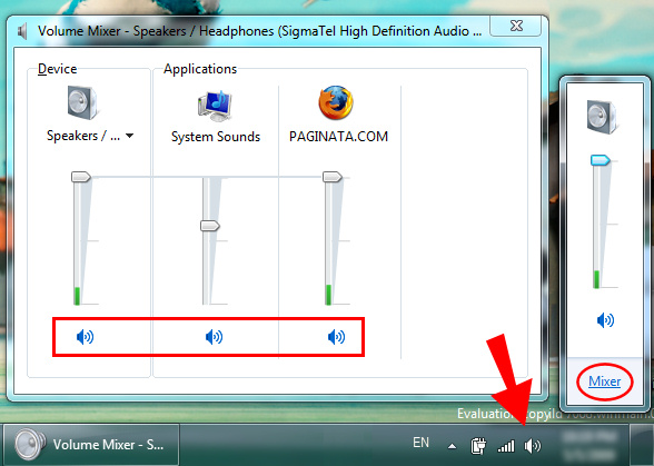 Windows 7 Volume Mixer